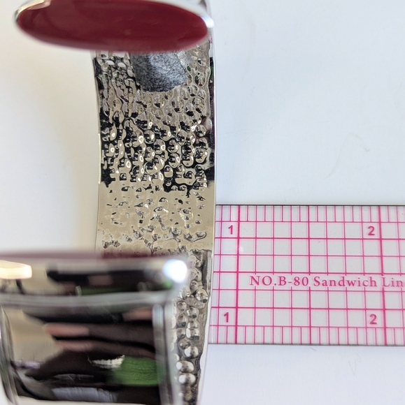 Set/ 2 Rustic Cuff Open Cuff Bracelets Silver Tone Mixed Metal - Picture 9 of 10